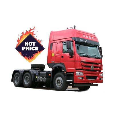 قیمت خوب WD615.47 موتور مدل SINOTRUK 6X4 HOWO 7 تریلر تراکتور کامیون سر در رنگ قرمز برای نیازهای مشتری خود را آنلاین